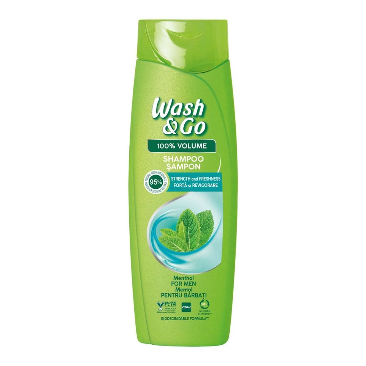 Wash&Go Menthol Szampon do włosów dla mężczyzn Siła i świeżość 360ml