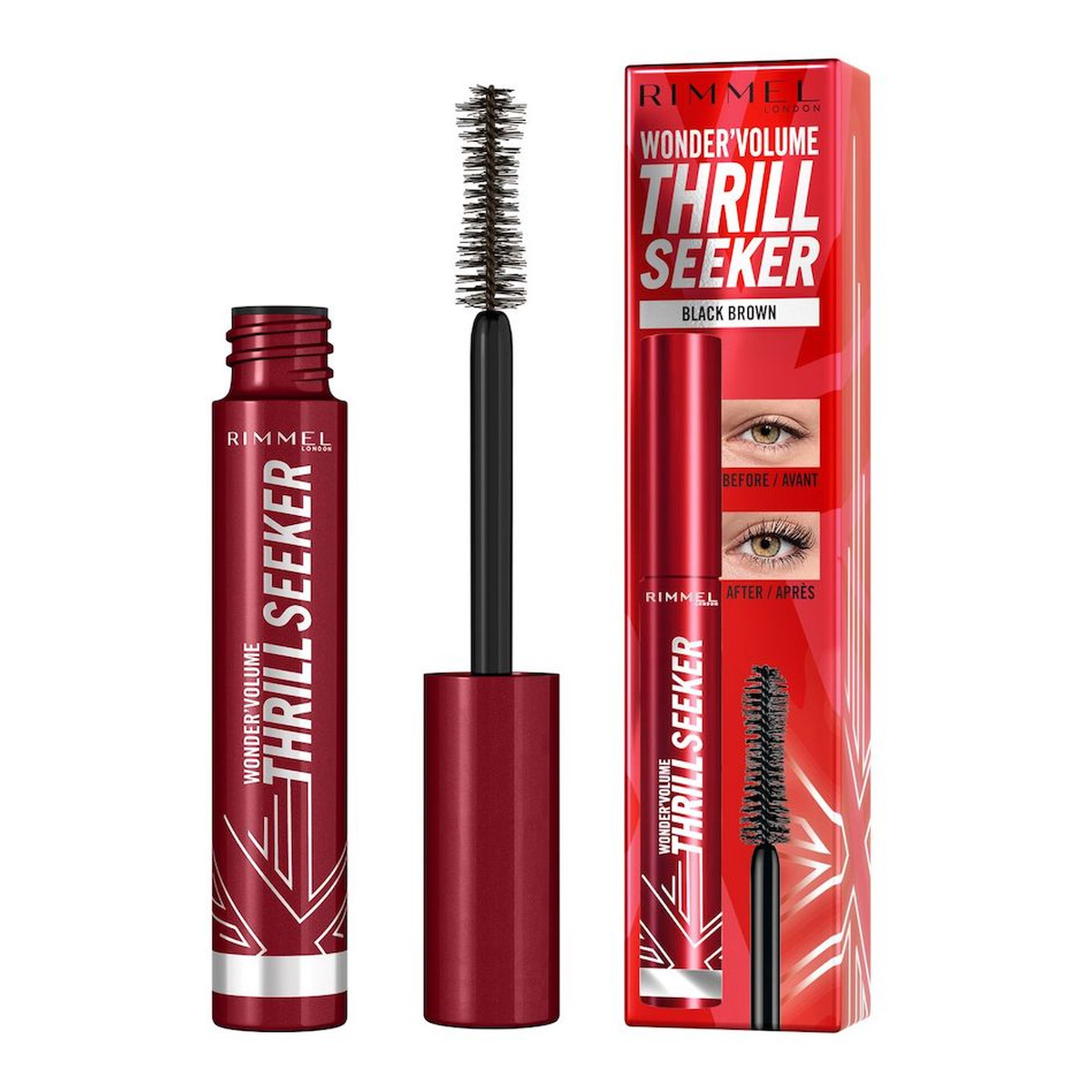 Rimmel Wonder'volume thrill seeker wydłużający i zwiększający objętość tusz do rzęs 002 black brown 8ml