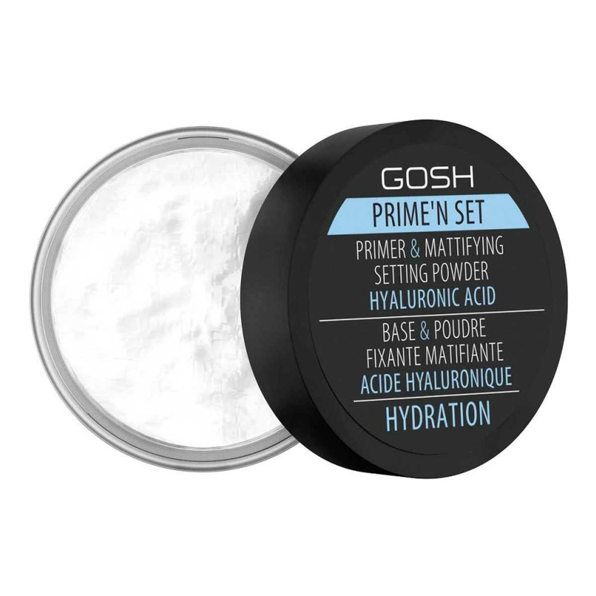 Gosh Prime'n set utrwalająco-matujący puder/baza 3w1 z kwasem hialuronowym 7g