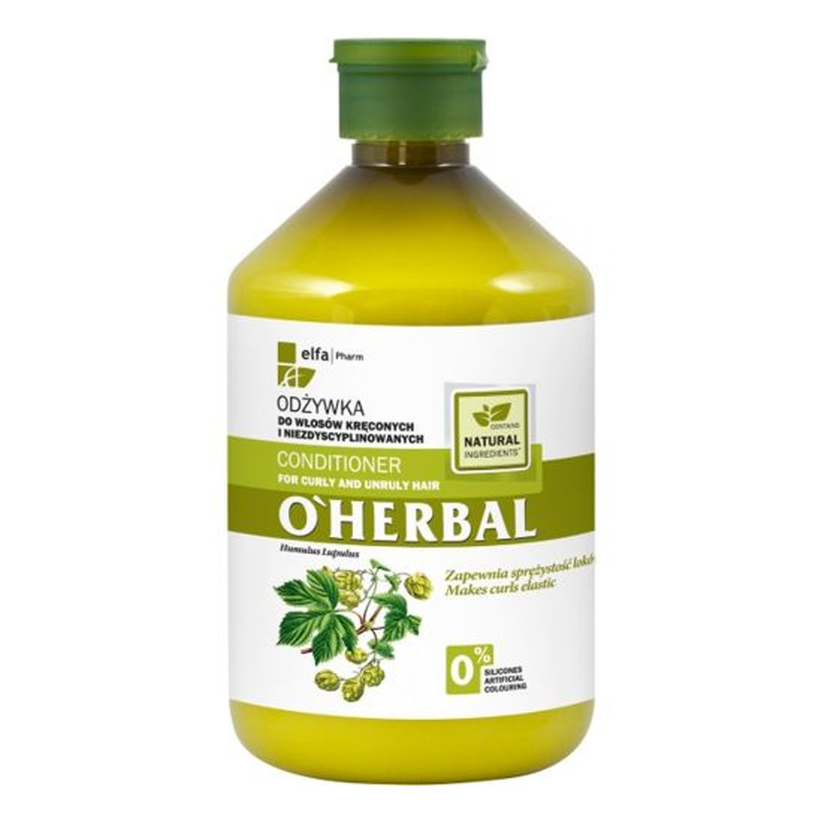 O'Herbal Odżywka Do Włosów Kręconych i Niezdyscyplinowanych Z Ekstraktem Z Chmielu 500ml