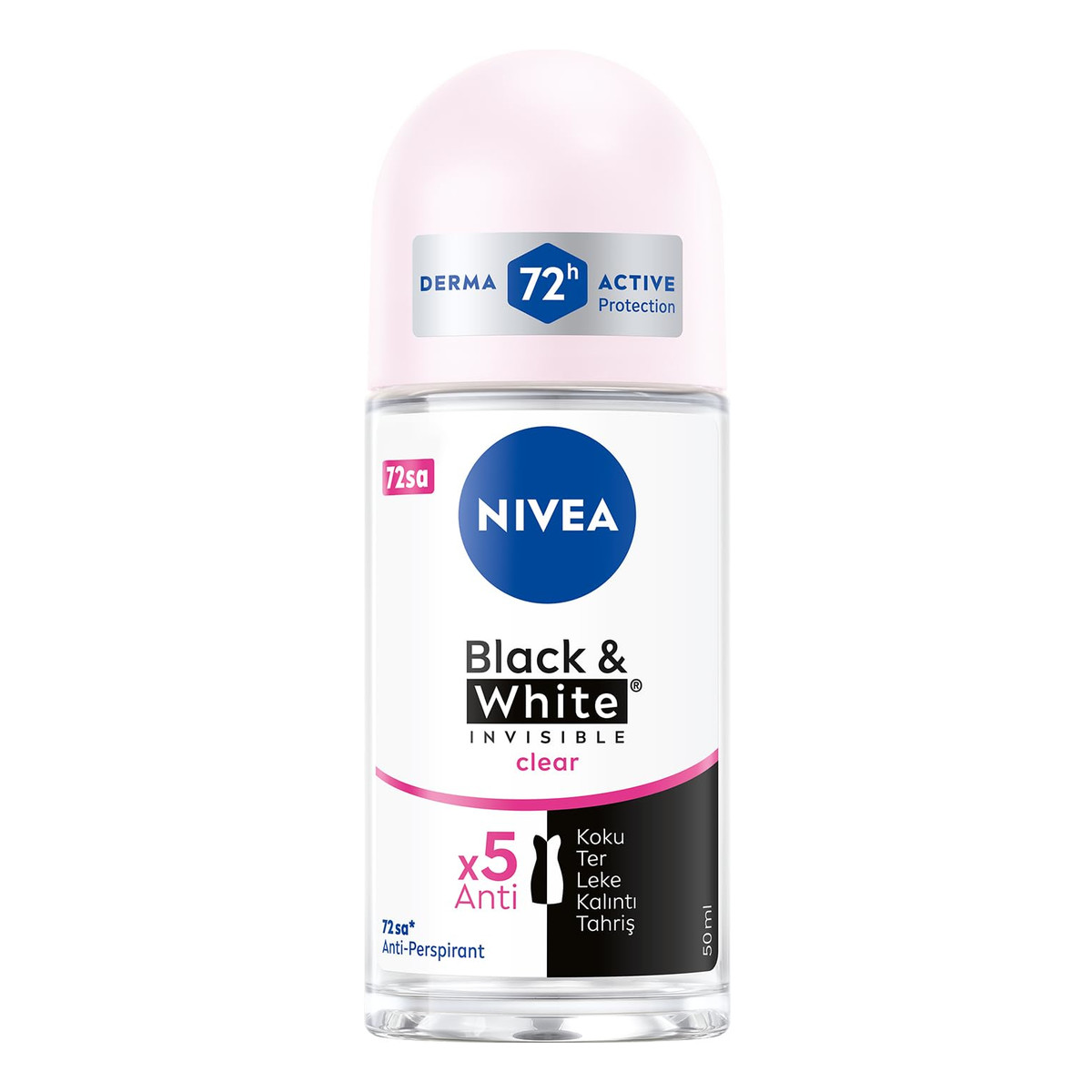 Nivea Black&White Invisible Dezodorant Roll-On dla kobiet 50ml