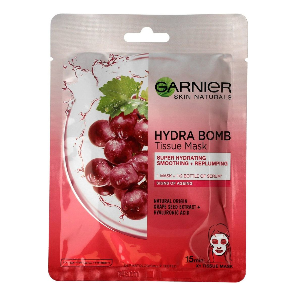 Garnier Hydra bomb Tissue Mask maska wygładzająca na tkaninie 28g