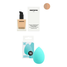 Naturalny podkład do twarzy Pumpkin Spice Cookie (50) + Gąbeczka do podkłądu Turquoise