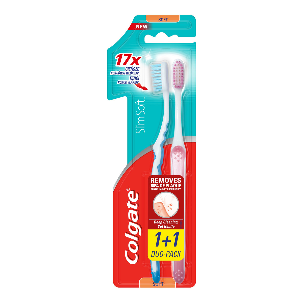 Colgate Slim soft advanced szczoteczka do zębów duopack 1 op.-2 szt.