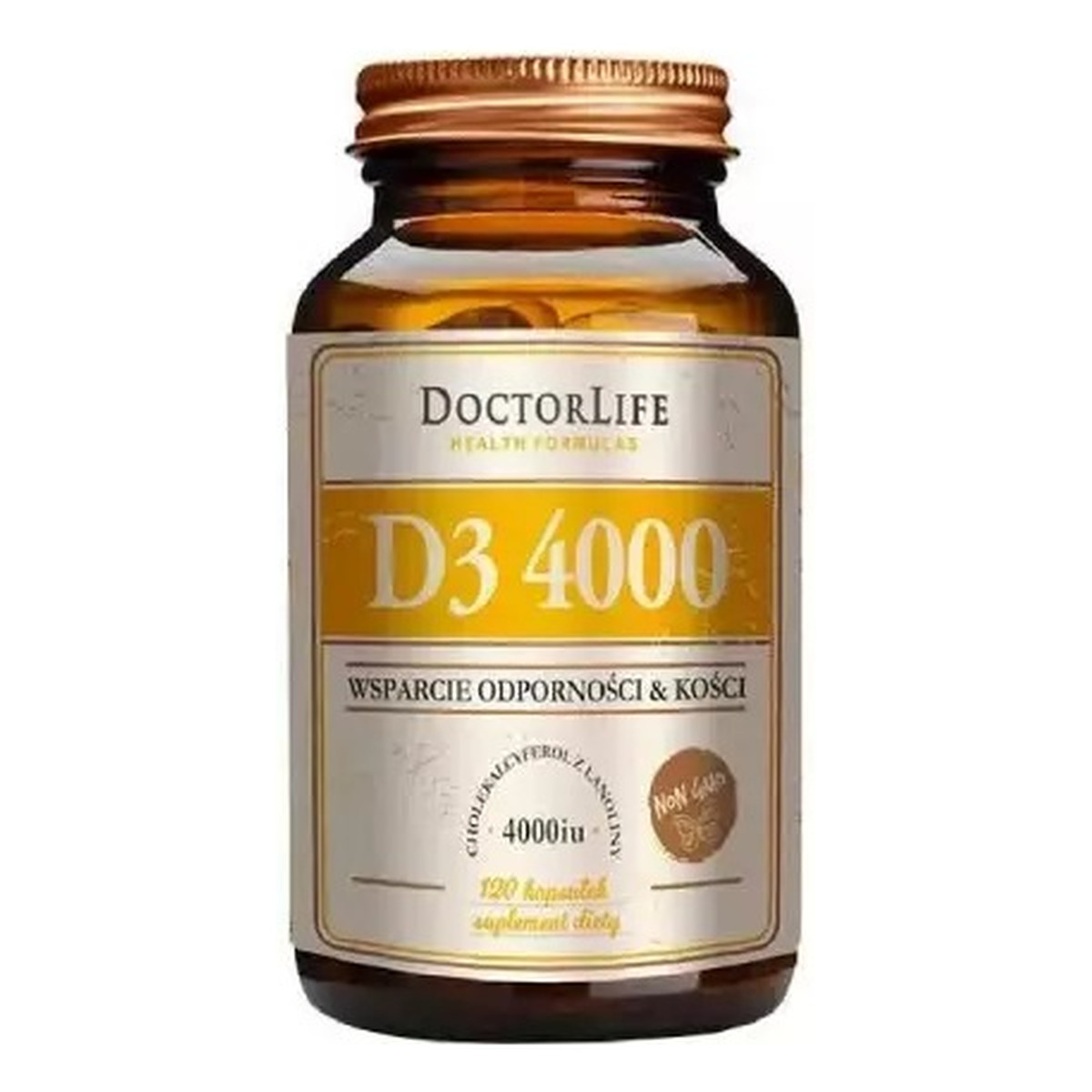 Doctor Life D3 4000 wsparcie odporności & kości suplement diety 120 kapsułek