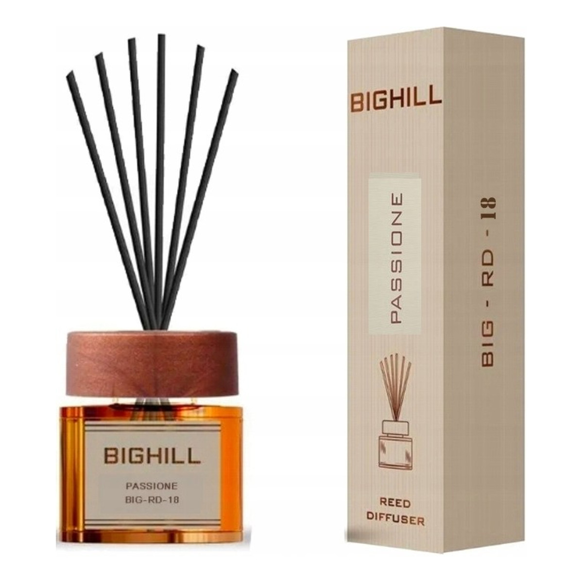 Bighill Ekskluzywny dyfuzor zapachowy z patyczkami Mademoiselle + Passione 2x120ml