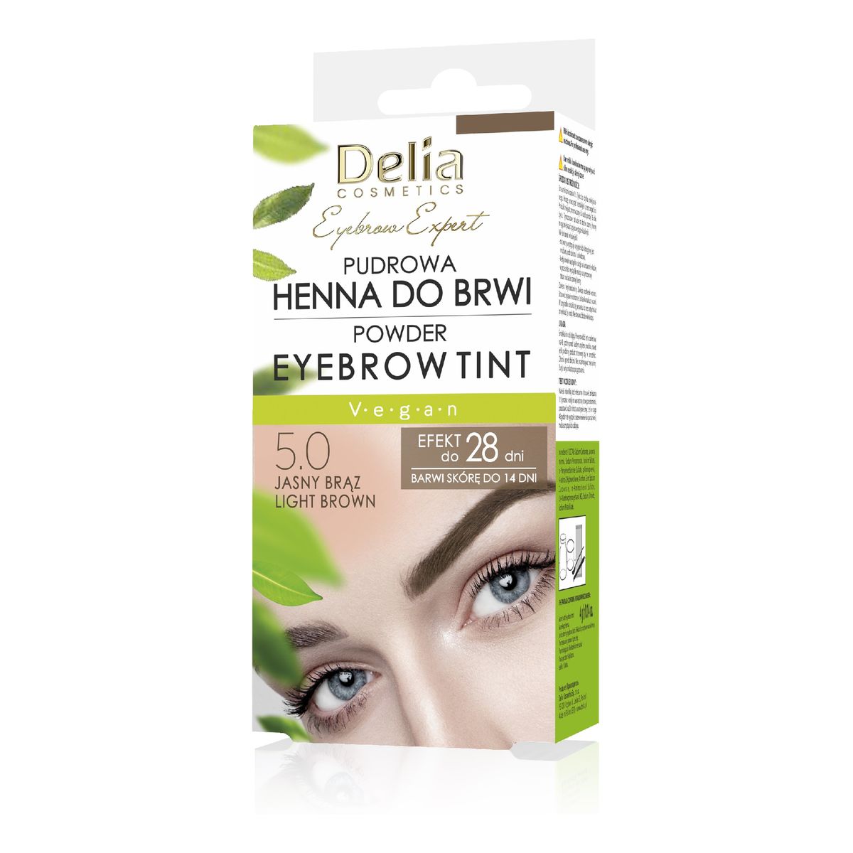 Delia Henna do brwi pudrowa w saszetkach 5.0-jasny brąz