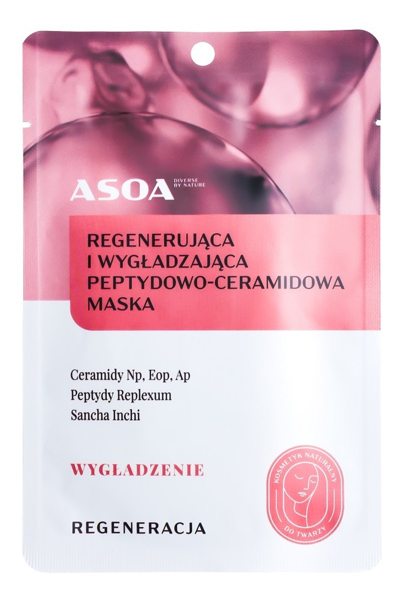 Maska w płachcie regenerująca i wygładzająca peptydowo-ceramidowa