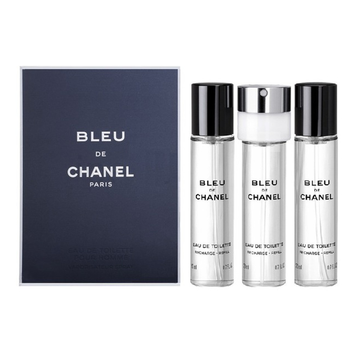 Chanel Bleu de Chanel Pour Homme Zestaw woda toaletowa spray + wkłady 3x20ml