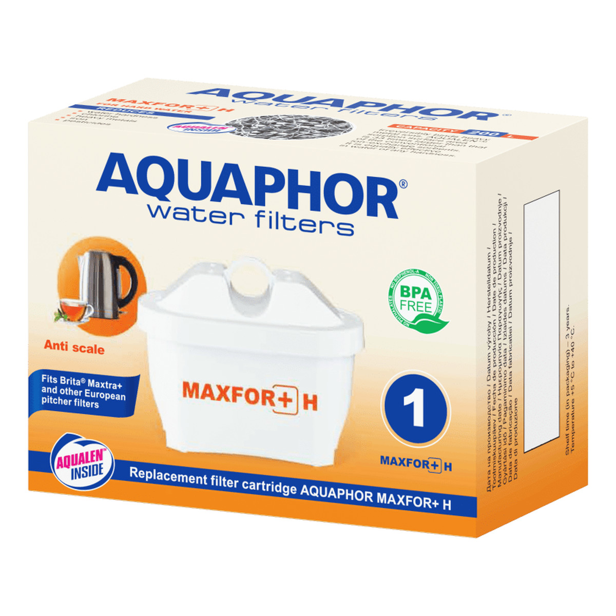 Aquaphor Wkład filtrujący Maxfor + H B100-25 do twardej wody Wydajność 200L