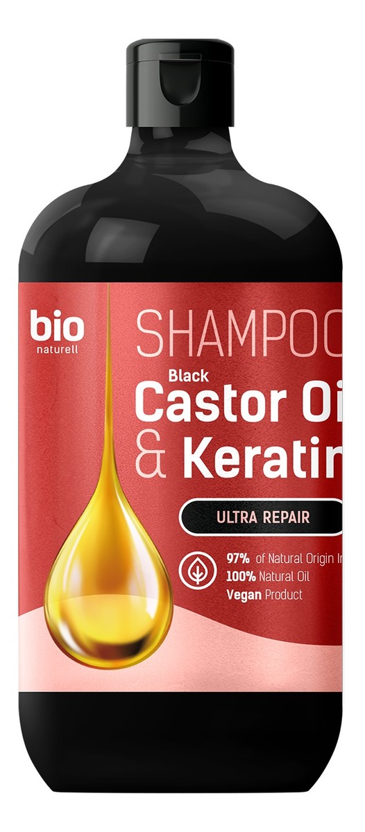 Szampon z czarnym olejem rycynowym i keratyną do wszystkich rodzajów włosów
