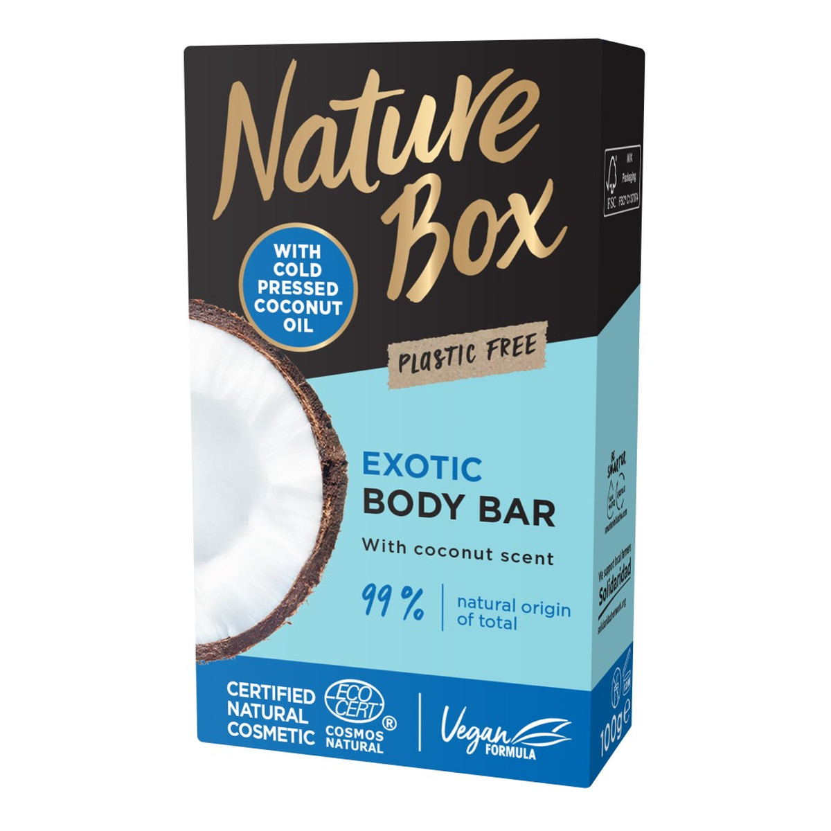 Nature Box Coconut oil pielęgnująca kostka myjąca do ciała z olejem z kokosa 100g
