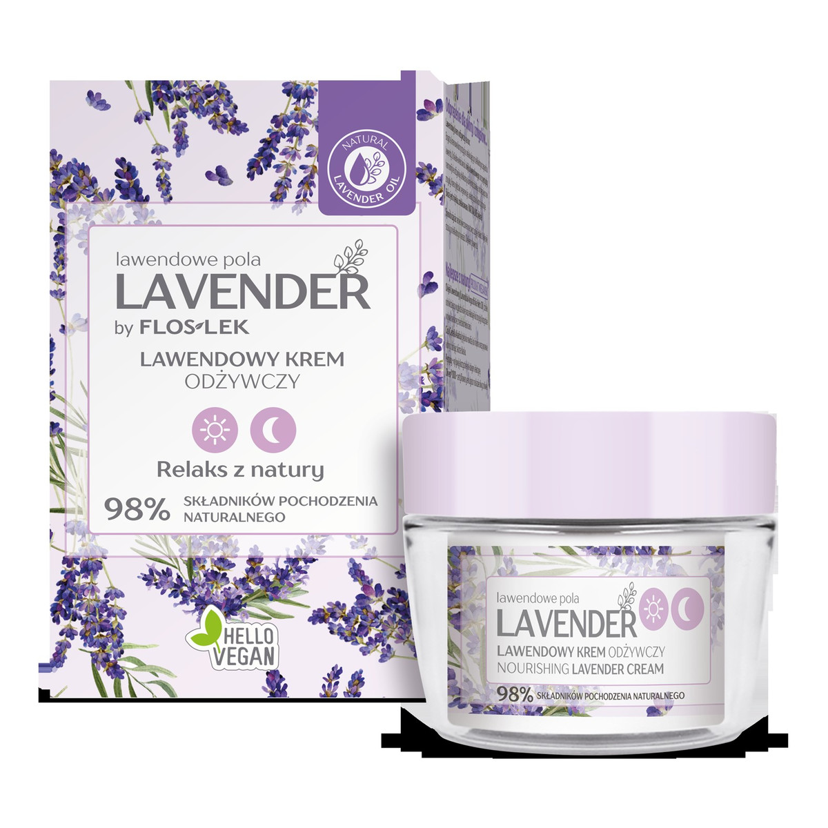 FlosLek Lavender Krem lawendowy odżywczy do twarzy na dzień i na noc 50ml