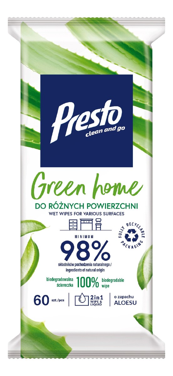 Ściereczki czyszczące do różnych powierzchni green home 1op.-60szt