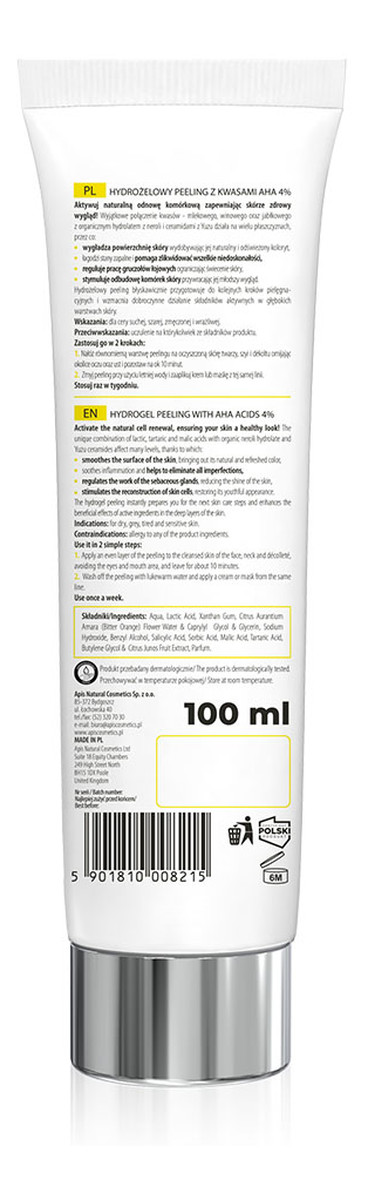Hydrożelowy Peeling do twarzy z kwasami AHA 4%