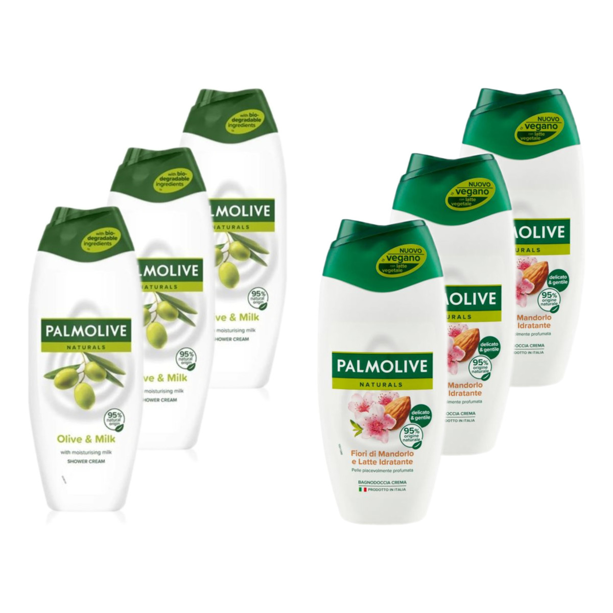 Palmolive Naturals Żel pod Prysznic 3x Almond Milk + 3x Olive Milk 6x220ml