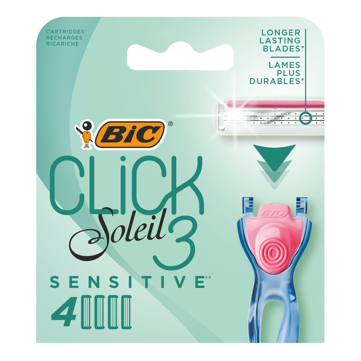 Bic Soleil 3 Click Sensitive Wkłady do maszynki 1 op. 4 szt