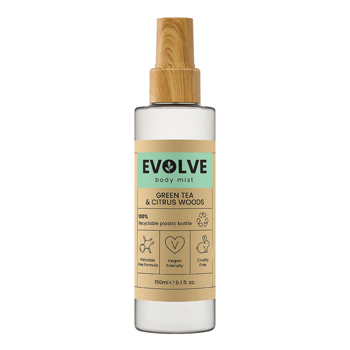 Evolve Green Tea & Citrus Woods Perfumowana mgiełka do ciała 150ml