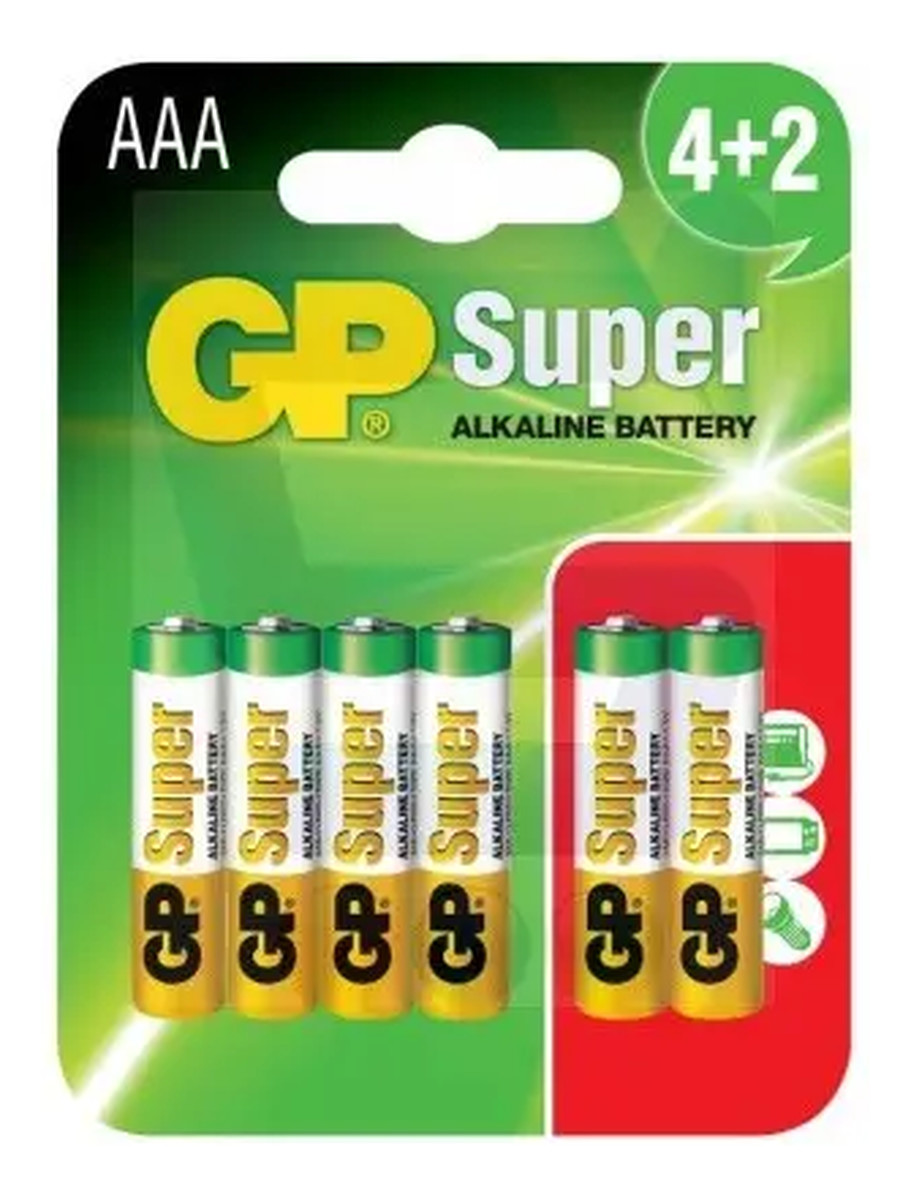 Bateria alkaliczna AAA LR03 (4+2)
