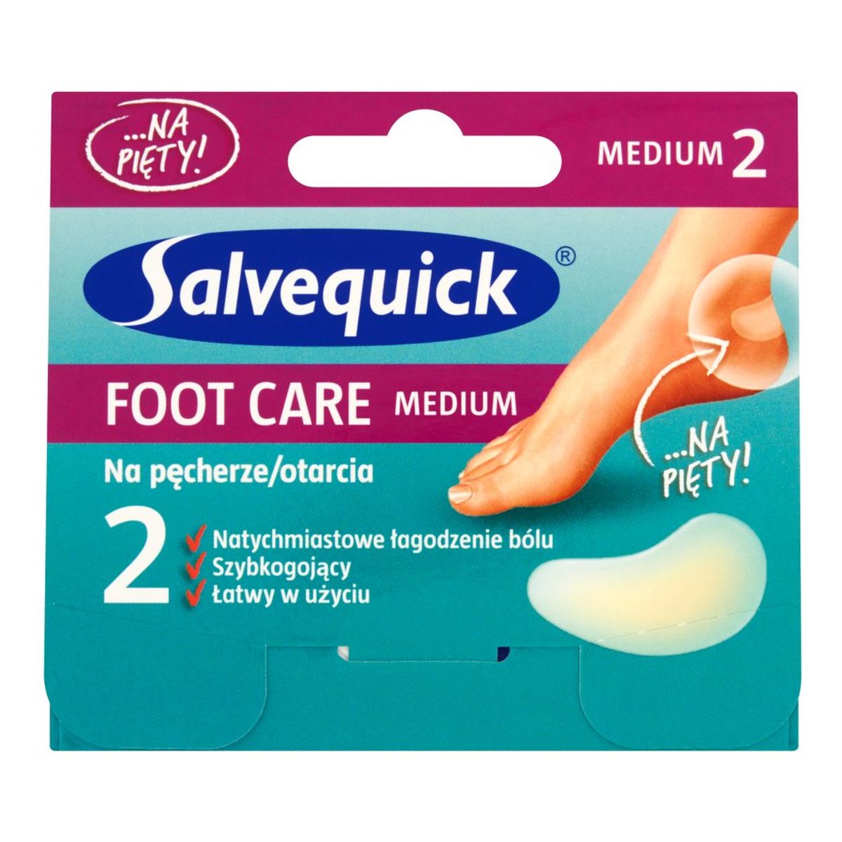 Salvequick Foot Care Medium Plastry na pęcherze i otarcia 2szt