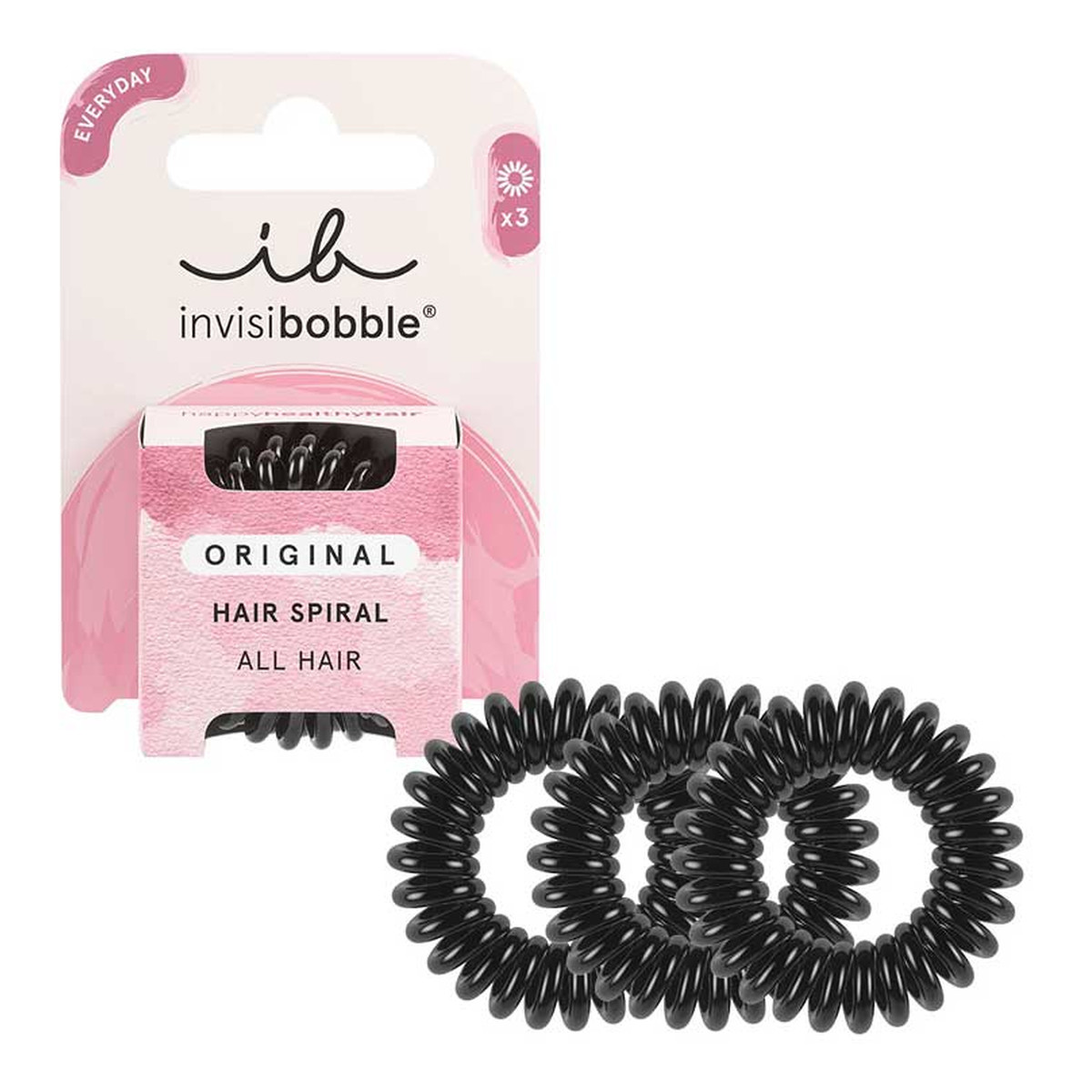 Invisibobble Original Everyday gumka do włosów spiralna True Black 3szt.