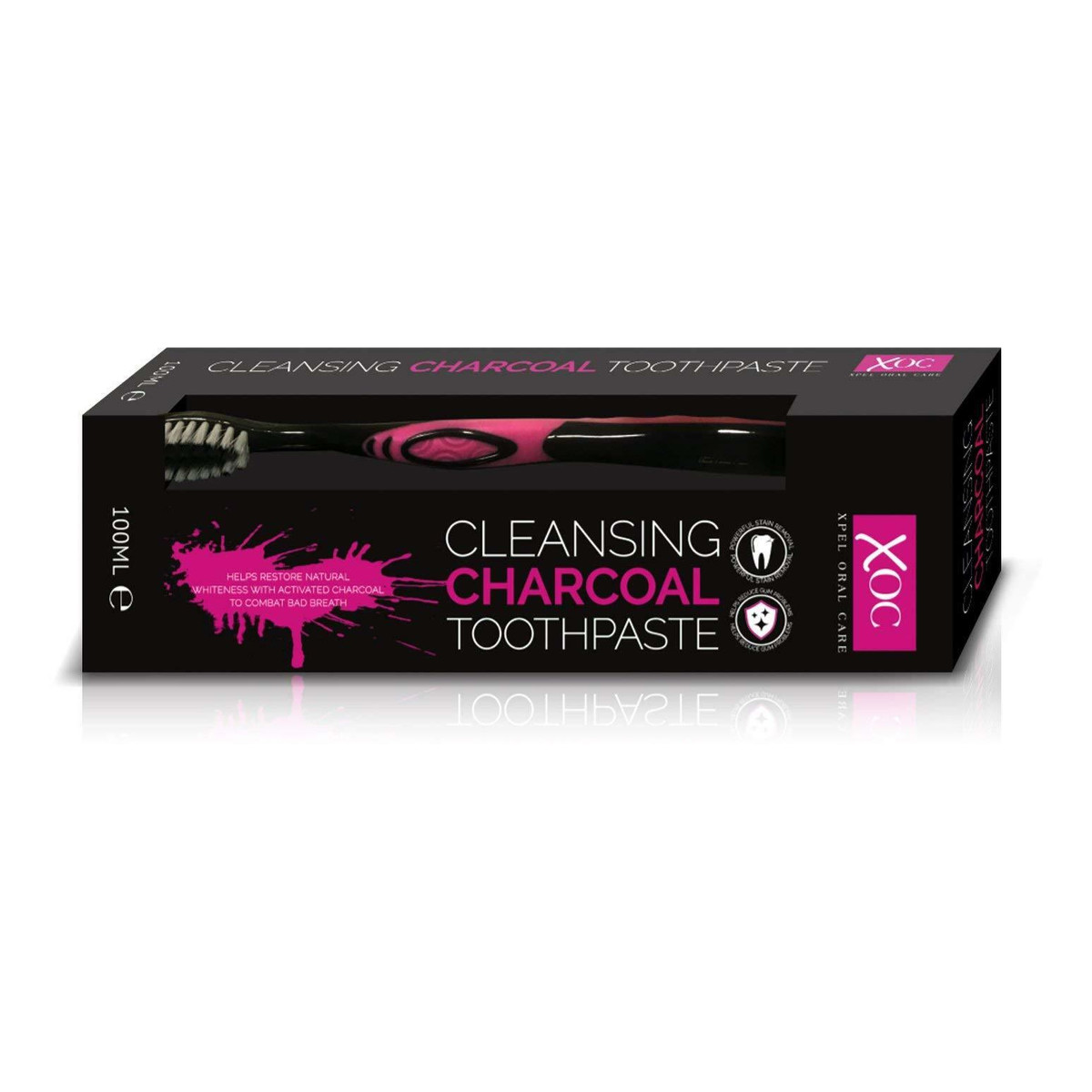 Xpel Charcoal Pasta Do Zębów +Szczoteczka Do Zębów 100ml
