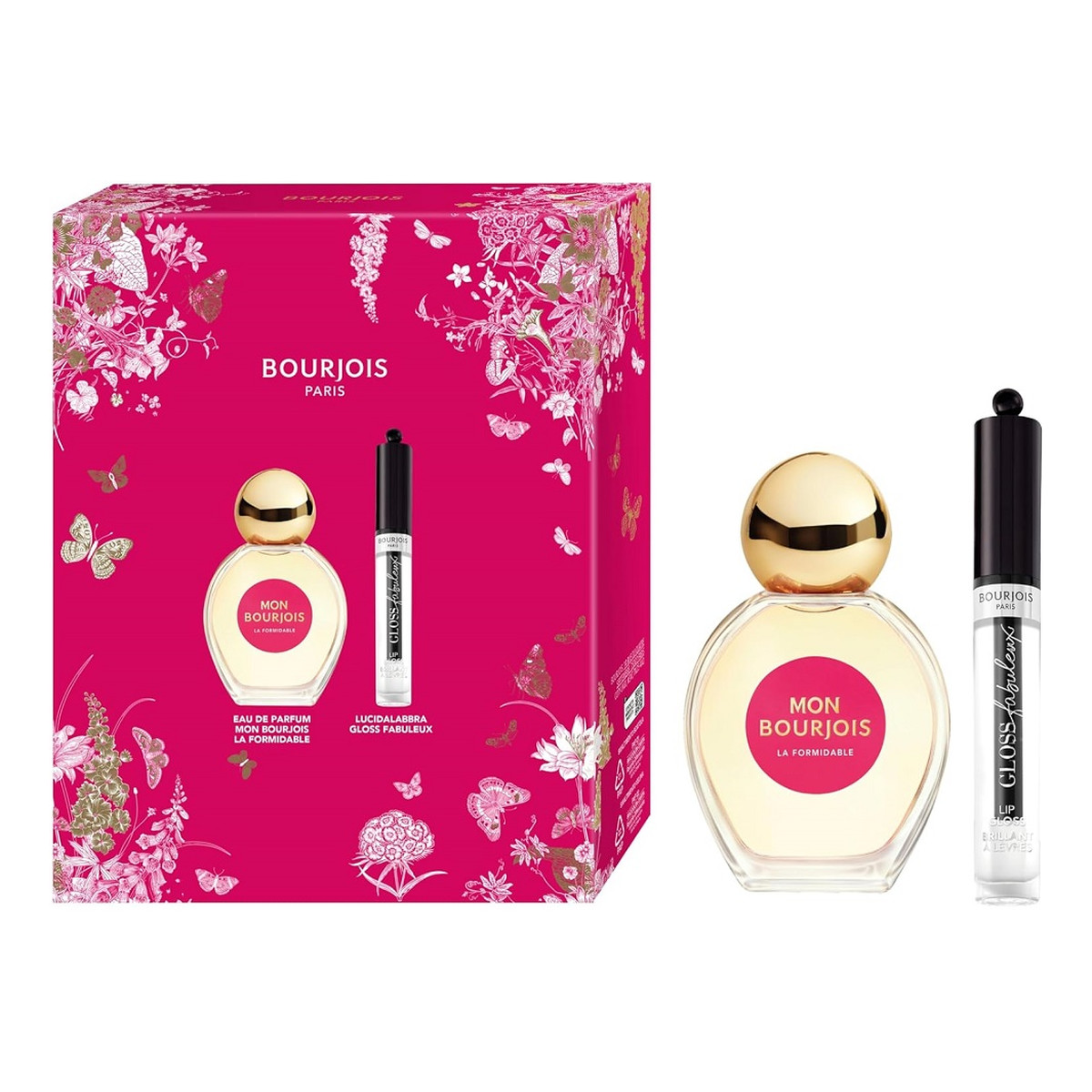 Bourjois Mon Bourjois La Formidable Zestaw woda perfumowana spray 50ml + błyszczyk do ust 01 3.5ml