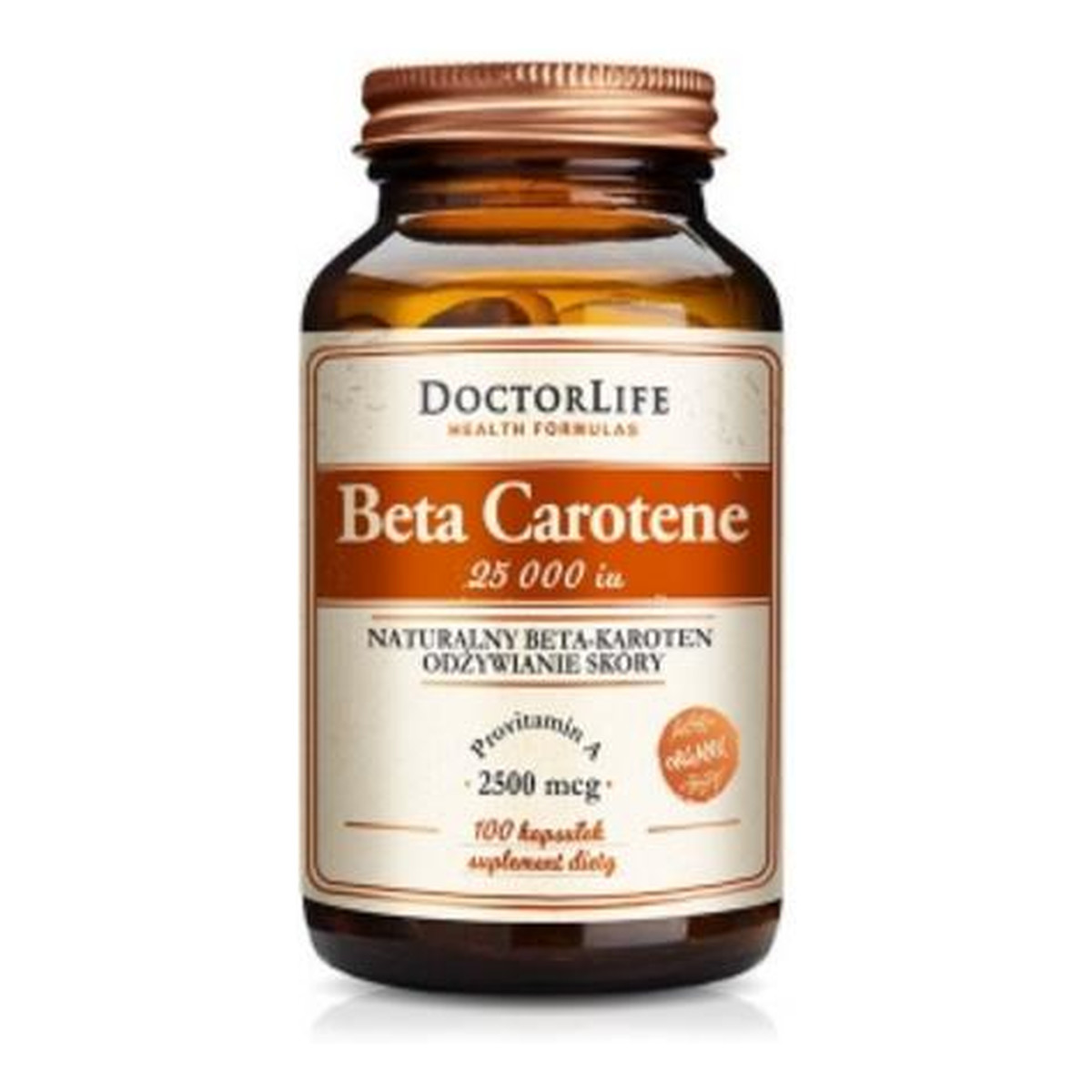 Doctor Life Beta Carotene 25000iu naturalny beta-karoten suplement diety 100 kapsułe