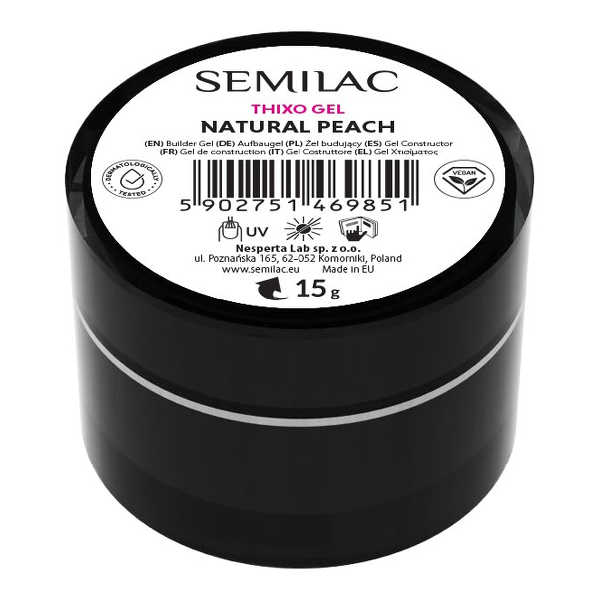 Semilac Żel budujący Thixo Gel Natural Peach 15g