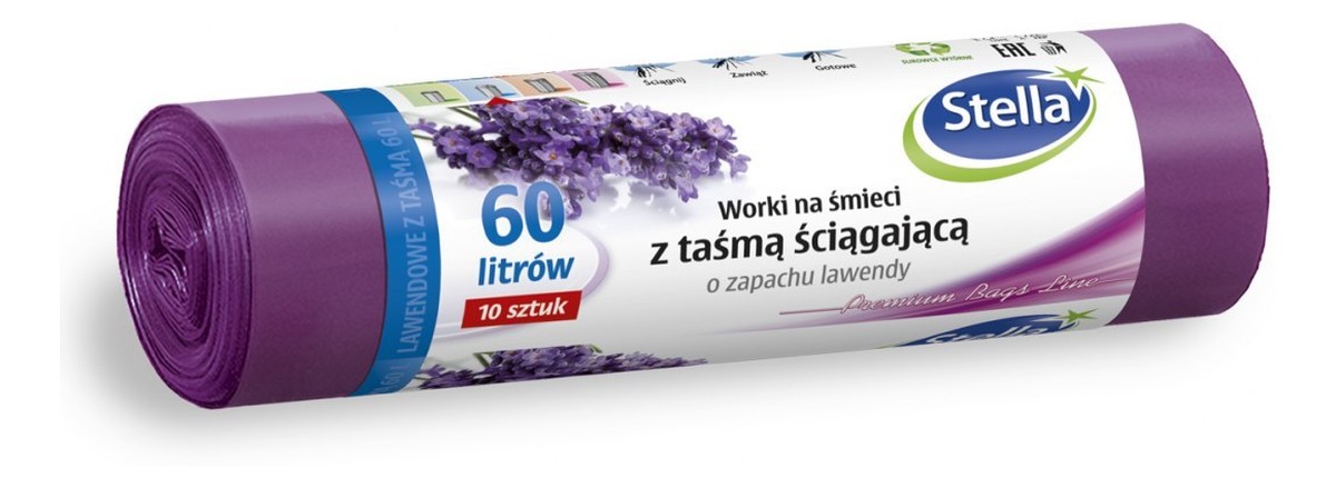 Worki na śmieci z taśmą ściągającą 10szt