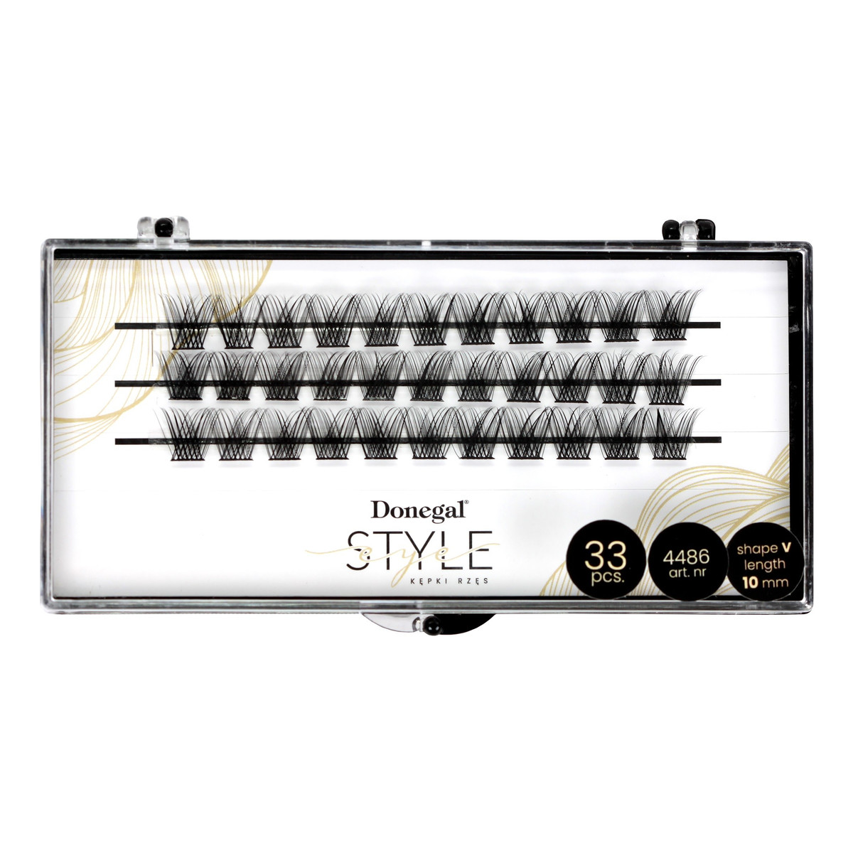 Donegal Sztuczne rzęsy kępki v-eye-style 10mm (4486)