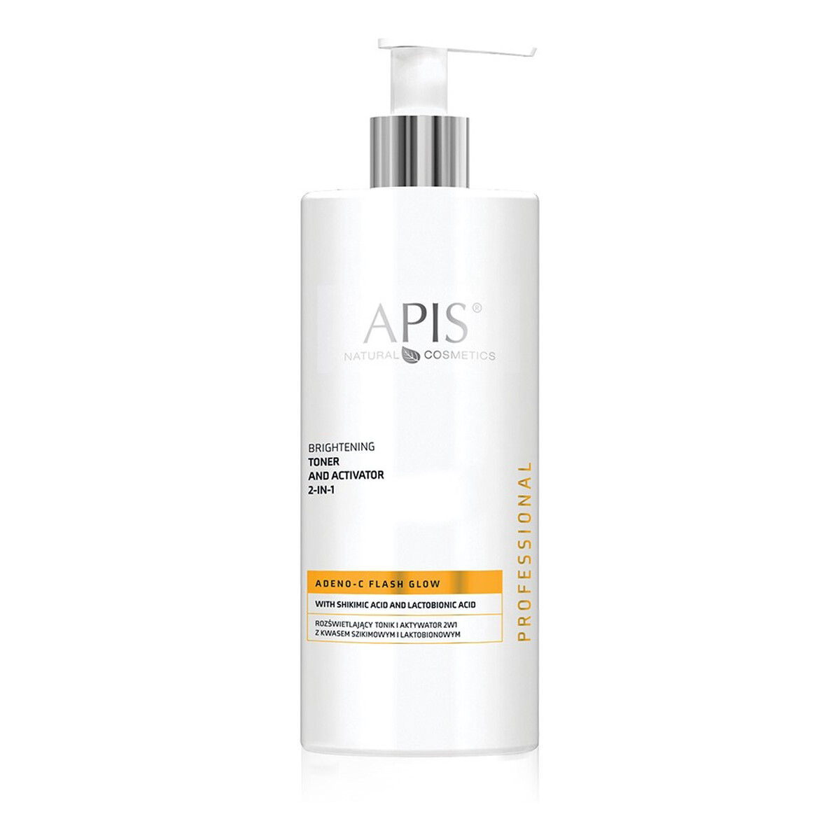 Apis ADENO-C Flash Glow Roświetlający tonik i aktywator 2w1 z kwasem szikimowym i laktobionowym 500ml