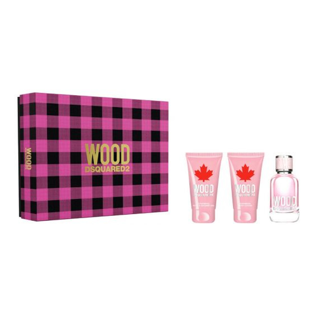 Dsquared2 Wood Pour Femme Zestaw woda toaletowa spray 50ml + balsam do ciała 50ml + żel pod prysznic 50ml
