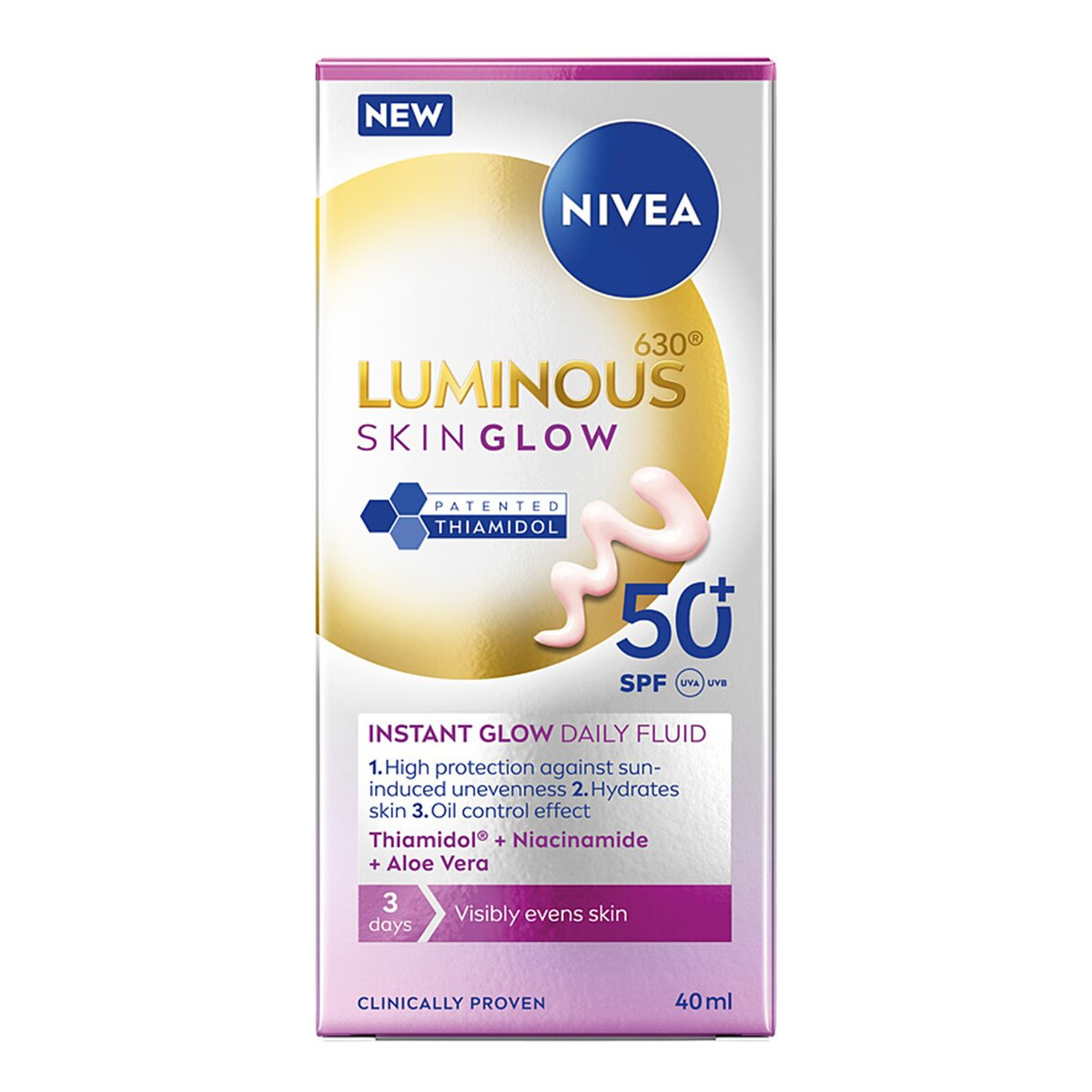 Nivea Luminous 630 Skin Glow Spf50+ Krem Do Twarzy Z Filtrem 40ml