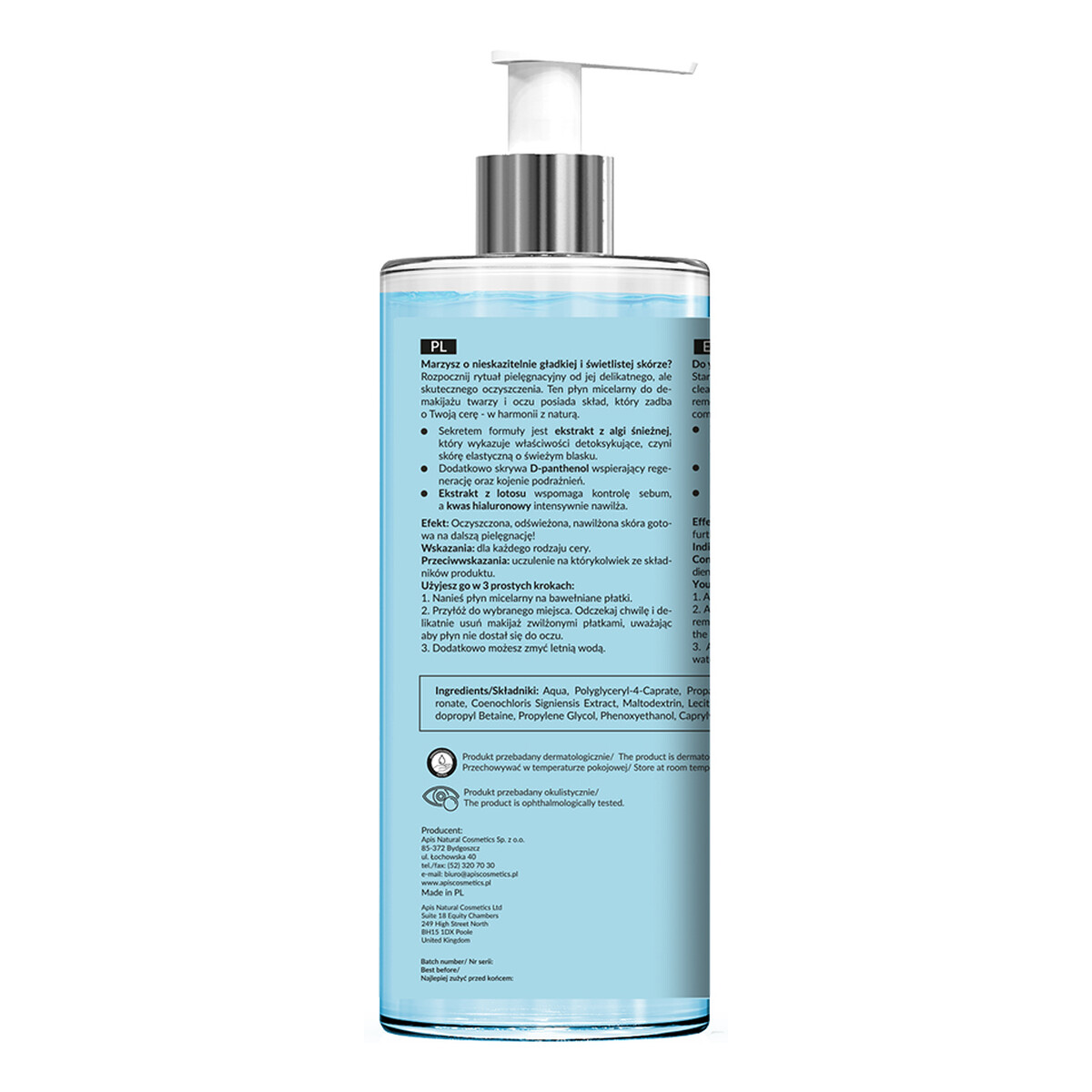 Apis Home Terapis Nawilżający Płyn Micelarny Do Demakijażu Twarzy I Oczu 500ml