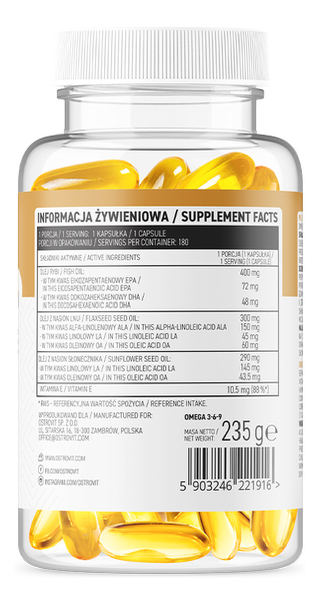 Omega 3-6-9 180 kapsułek