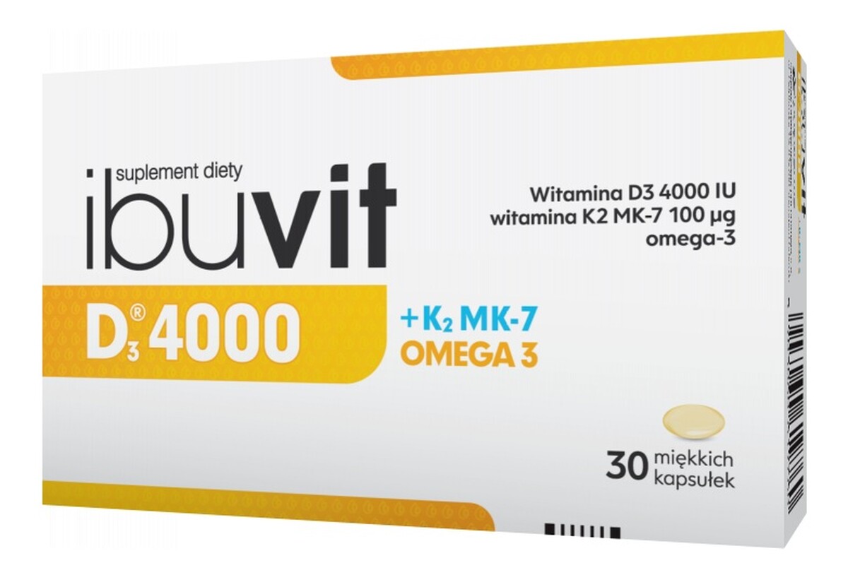D3 4000 + k2 mk-7 + omega suplement diety dla osób powyżej 75.roku życia 30 kapsułek