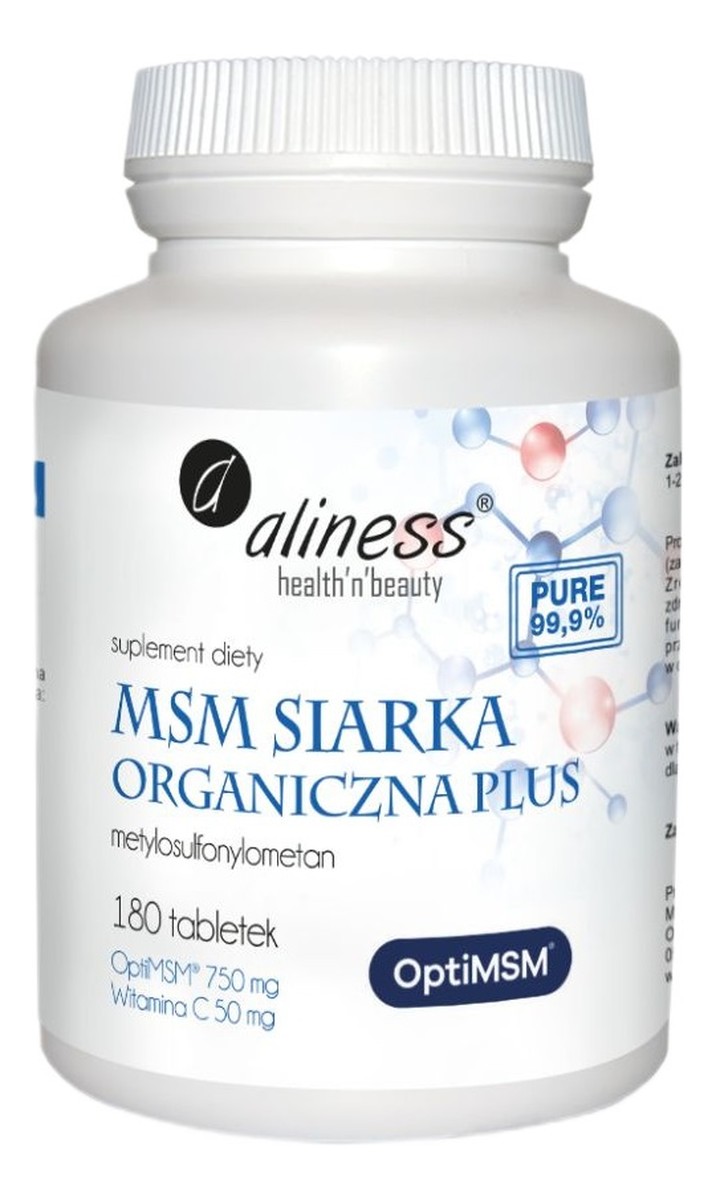 Msm siarka organiczna plus suplement diety 180 tabletek