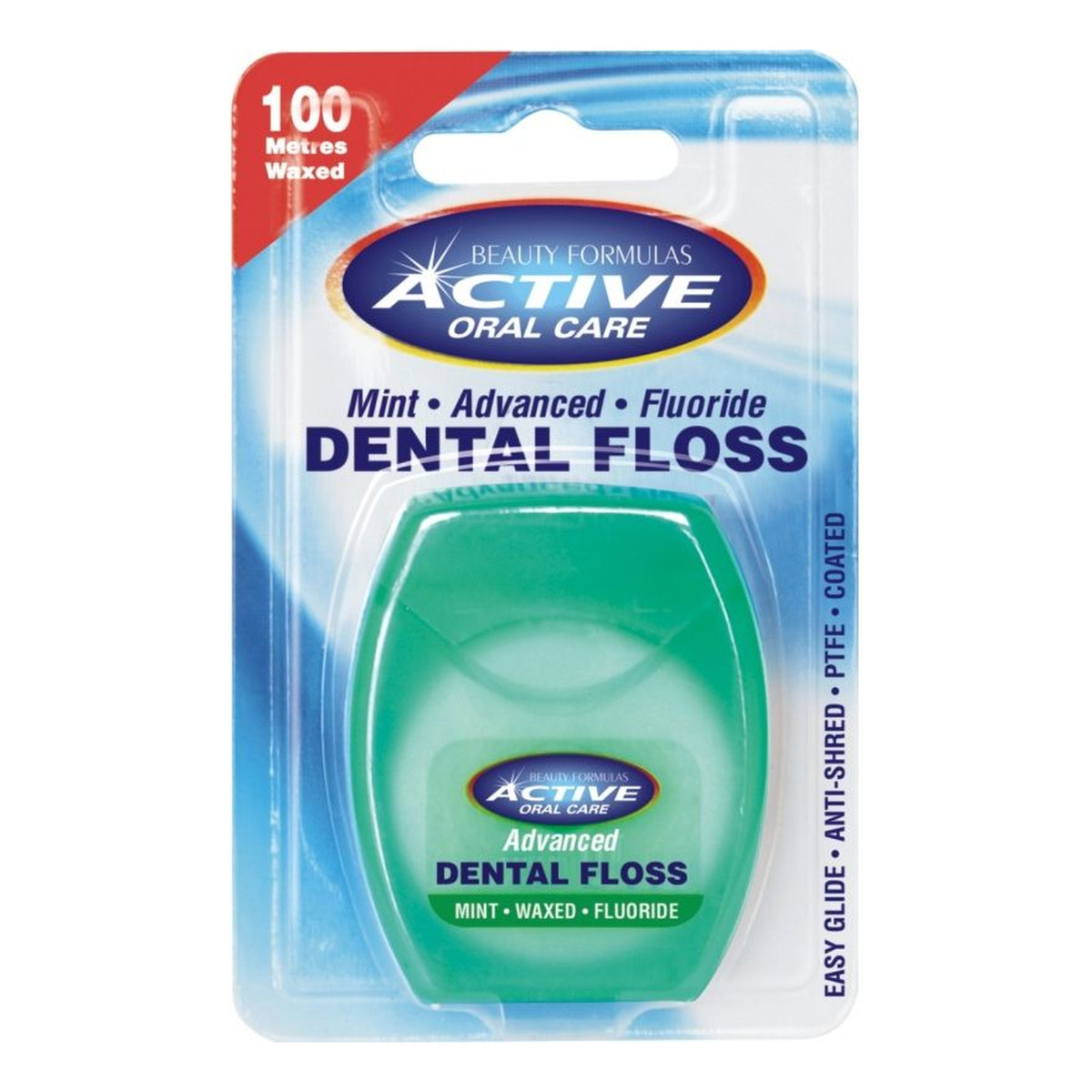 Beauty Formulas Active Oral Care Nić Dentystyczna Udoskonalona Miętowa Woskowana z Fluorem