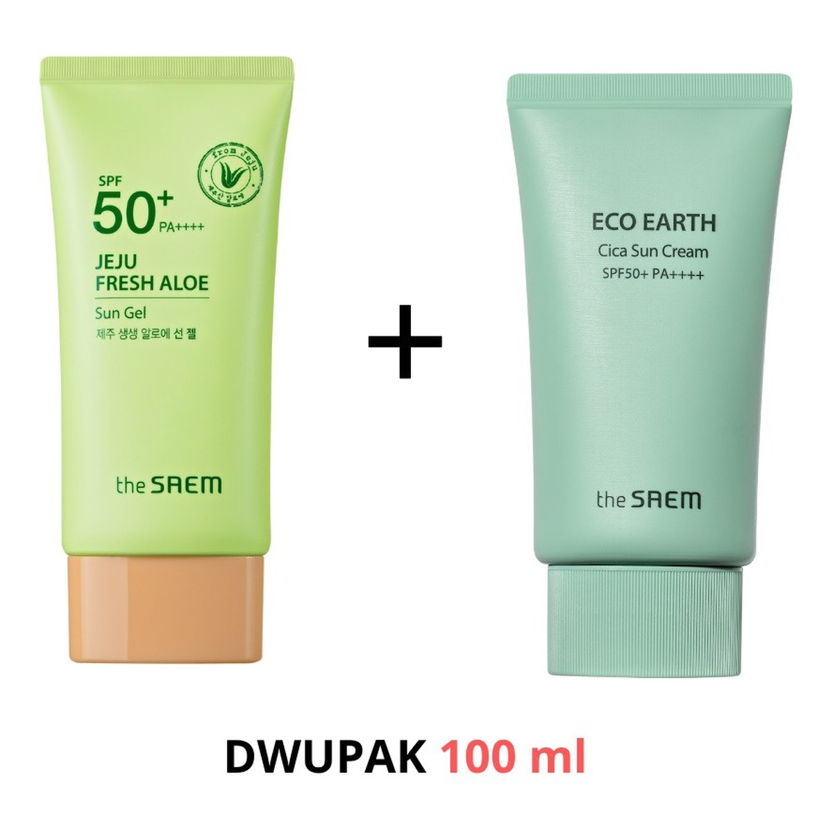 Saem Pakiet spf50+-jeju sun gel + eco cica sun