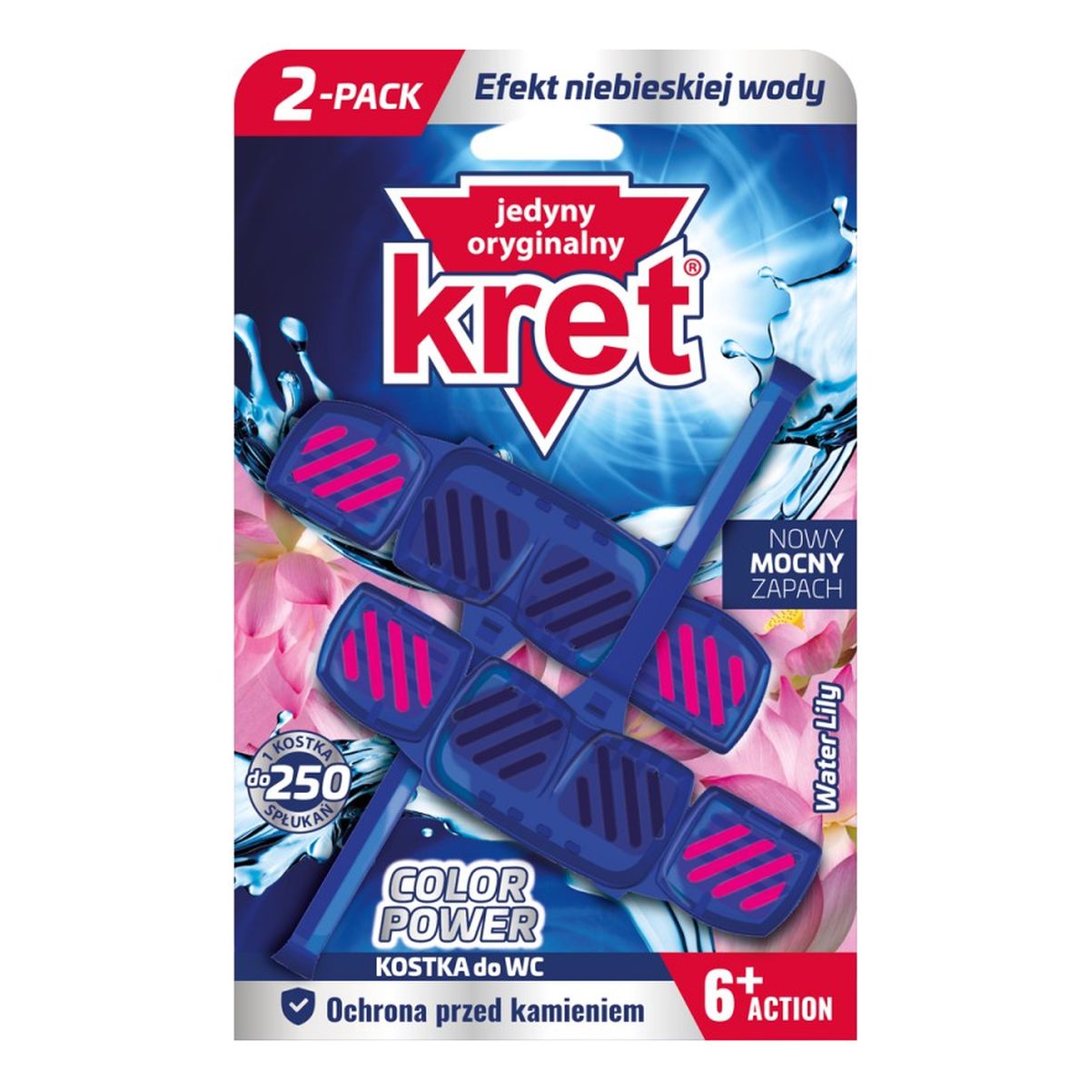 Kret Color Power zawieszka do WC barwiąca wodę Whater Lily 2x40g 80g