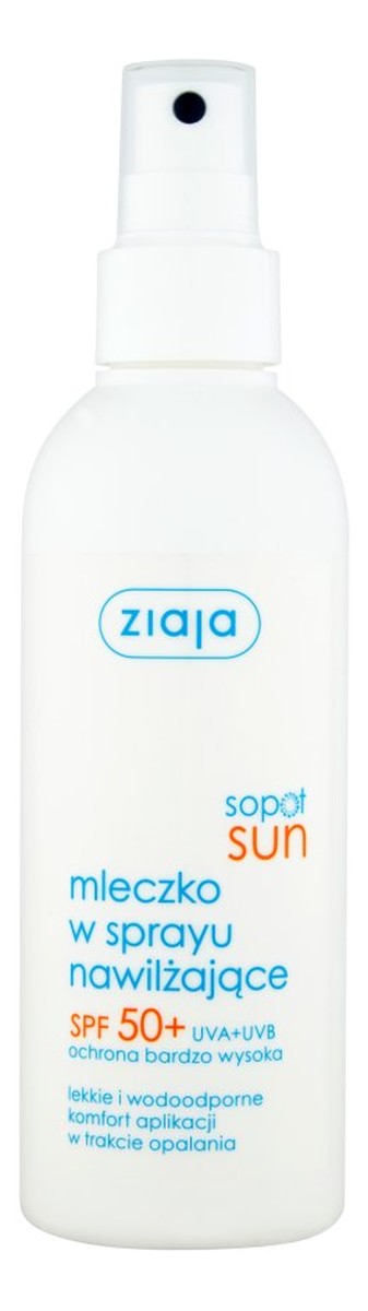 Mleczko w sprayu nawilżające SPF50+