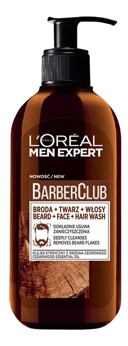 Barber Club 3in1 oczyszczający żel do mycia brody twarzy i włosów