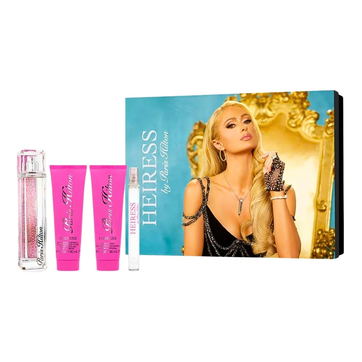 Paris Hilton Heiress zestaw woda perfumowana spray 100ml + woda perfumowana spray 10ml + balsam do ciała 90ml + żel pod prysznic 90ml
