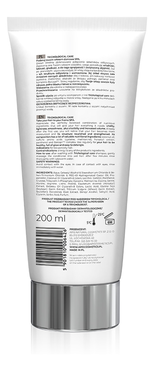 Lekka odżywka pielęgnacyjna do włosów niskoporowatych