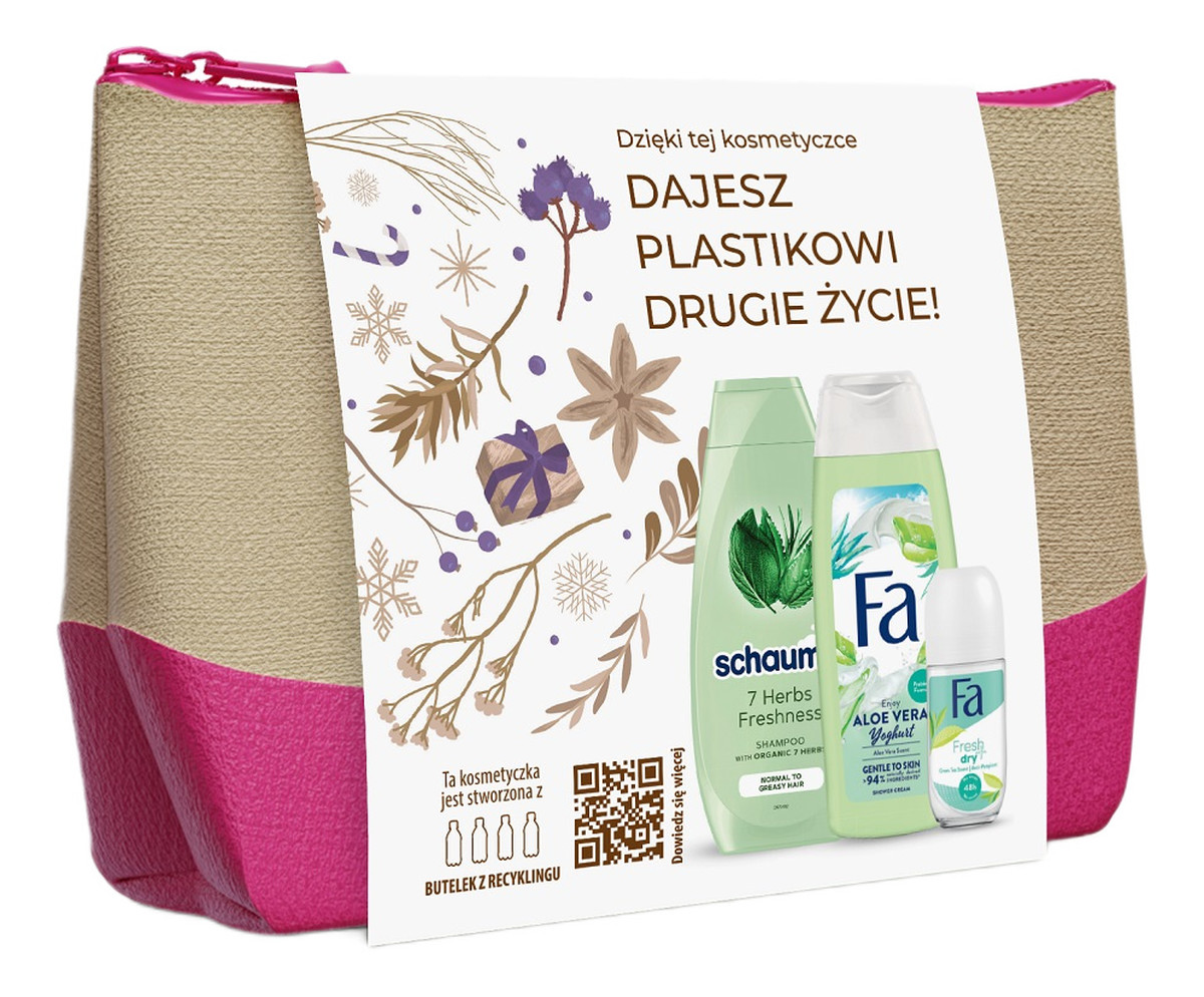 Zestaw 7 herbs freshness szampon do włosów 400ml + aloe vera yoghurt żel pod prysznic 250ml + fresh dry antyperspirant w kulce 50ml