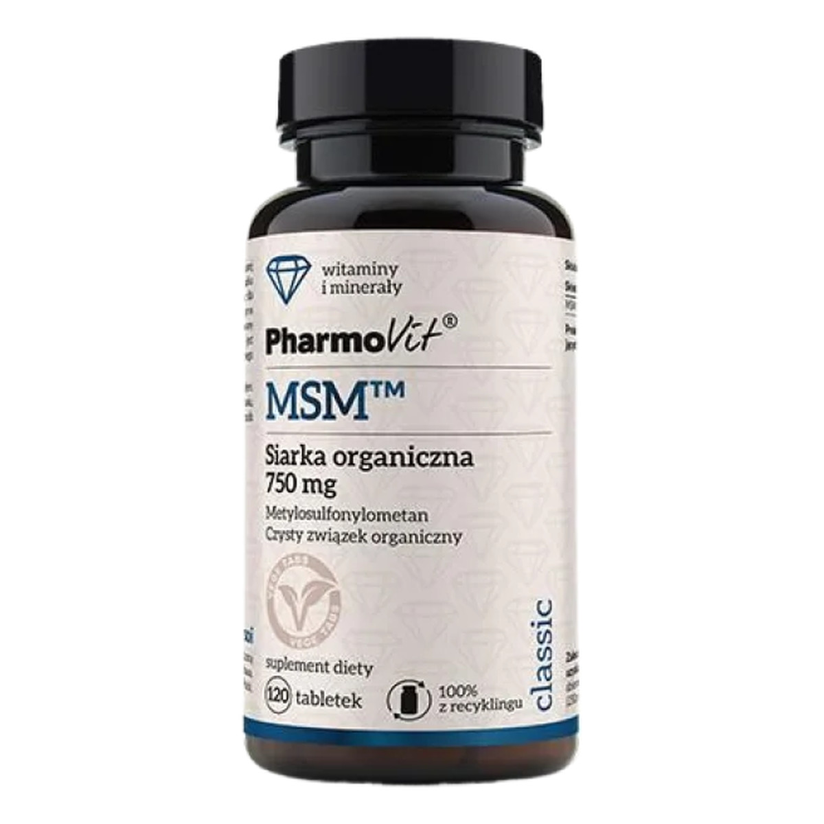 Pharmovit MSM™ Siarka Organiczna 750 mg suplement diety 120 tabletek 750mg