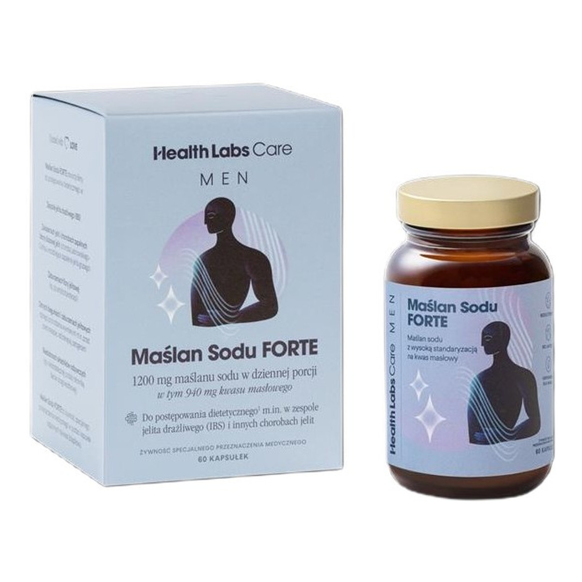 HealthLabs Maślan sodu forte men suplement diety 60 kapsułek