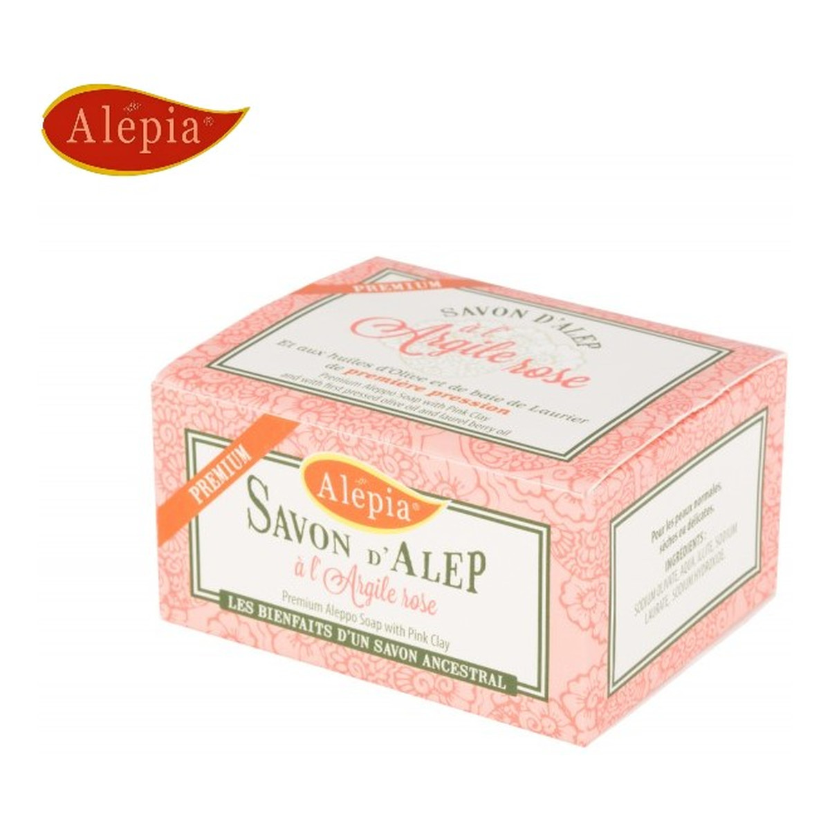 Alepia Mydło Alep Premium z Różową glinką 125g