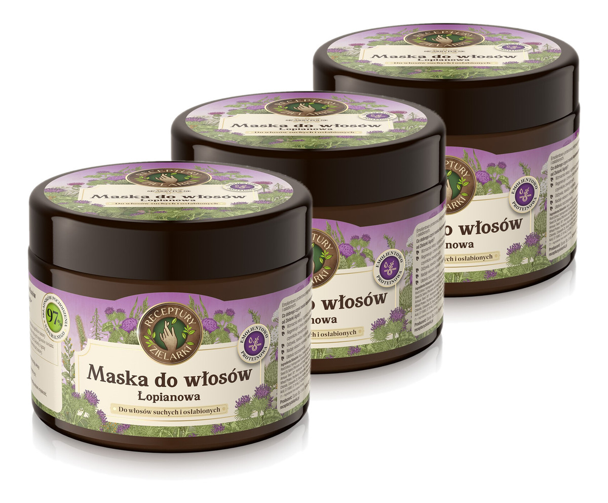 Maska łopianowa do włosów suchych i osłabionych 3x300ml